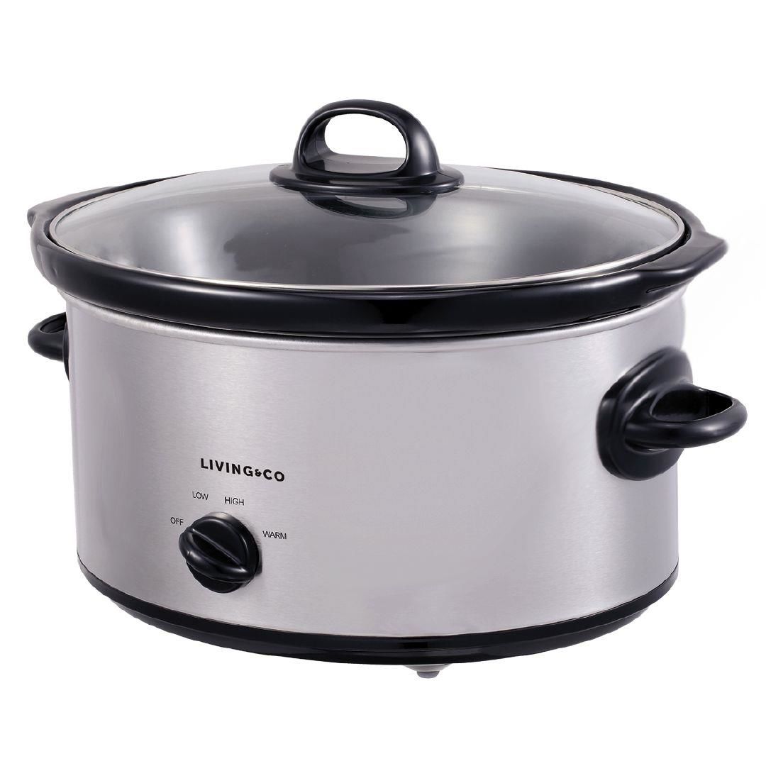 Living & Co 5.7L Slow Cooker Stainless Steel 240W
