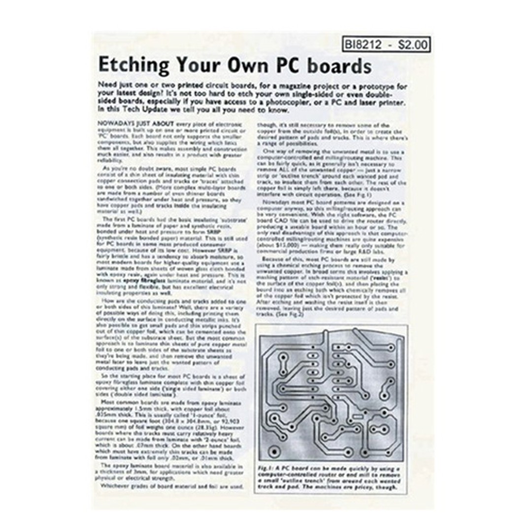 Etch Your Own PC Boards Manual Booklet