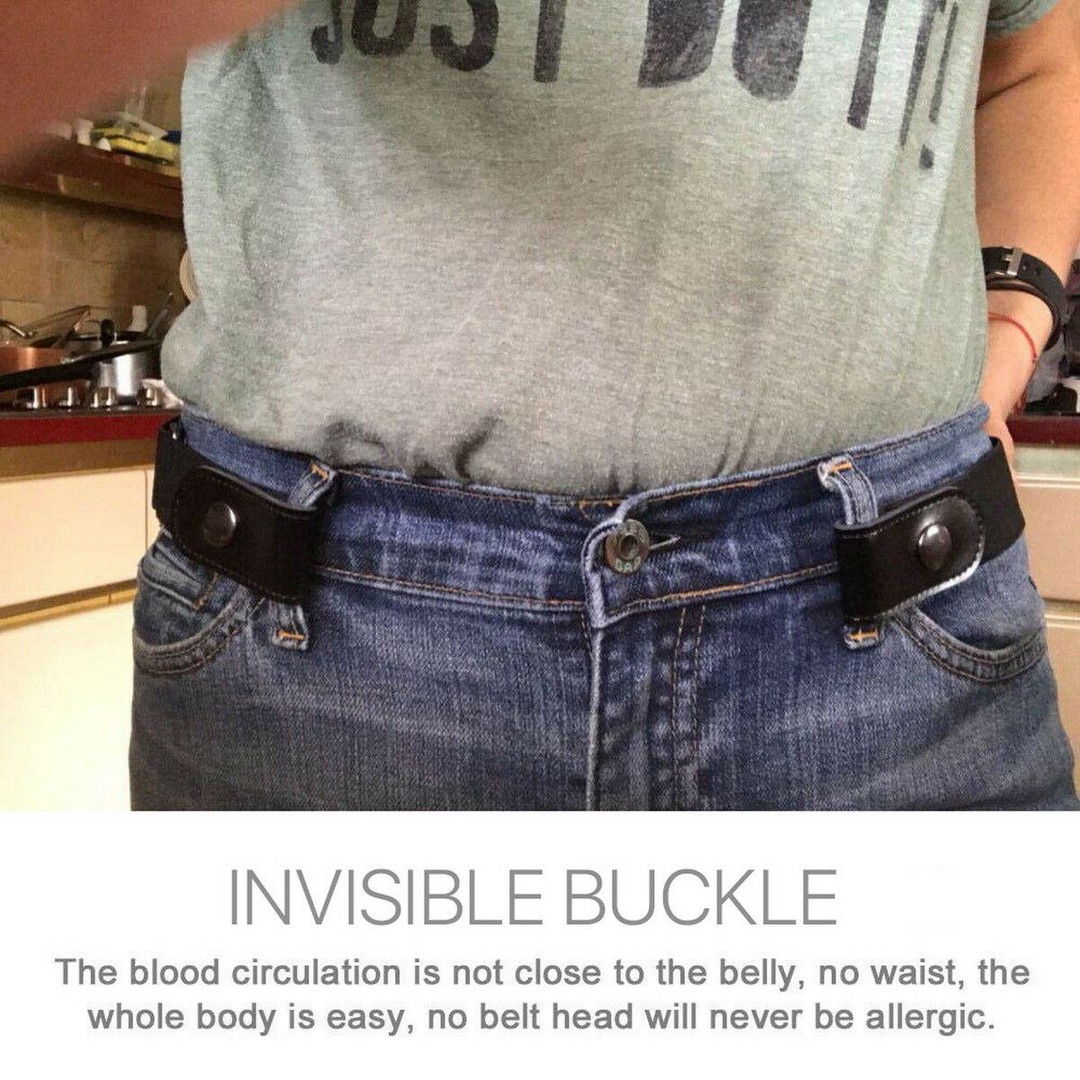 Buckle-free Elastic Comfortable Invisible Belt No Bulge Hassle, Black, hi-res
