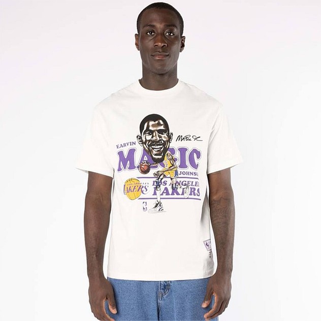 MITCHELL AND NESS Magic Johnson Los Angeles Lakers HWC Cartoon T-Shirt  Unisex | Mitchell & Ness Online | TheMarket New Zealand