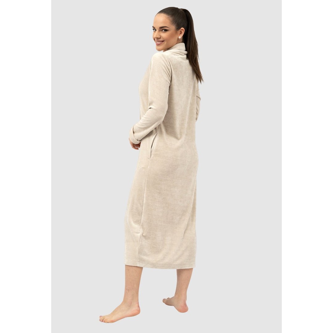 Belmanetti Vancouver Button Up Bamboo & Cotton Robe, Beige, hi-res