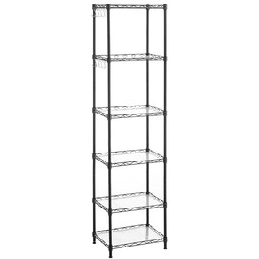 6 Tier Metal Storage Rack Shelf - Black