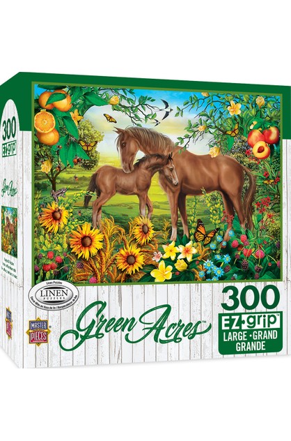 Master Pieces Green Acres Linen Neighs & Nuzzles Large 300pc EZGrip Puzzle 