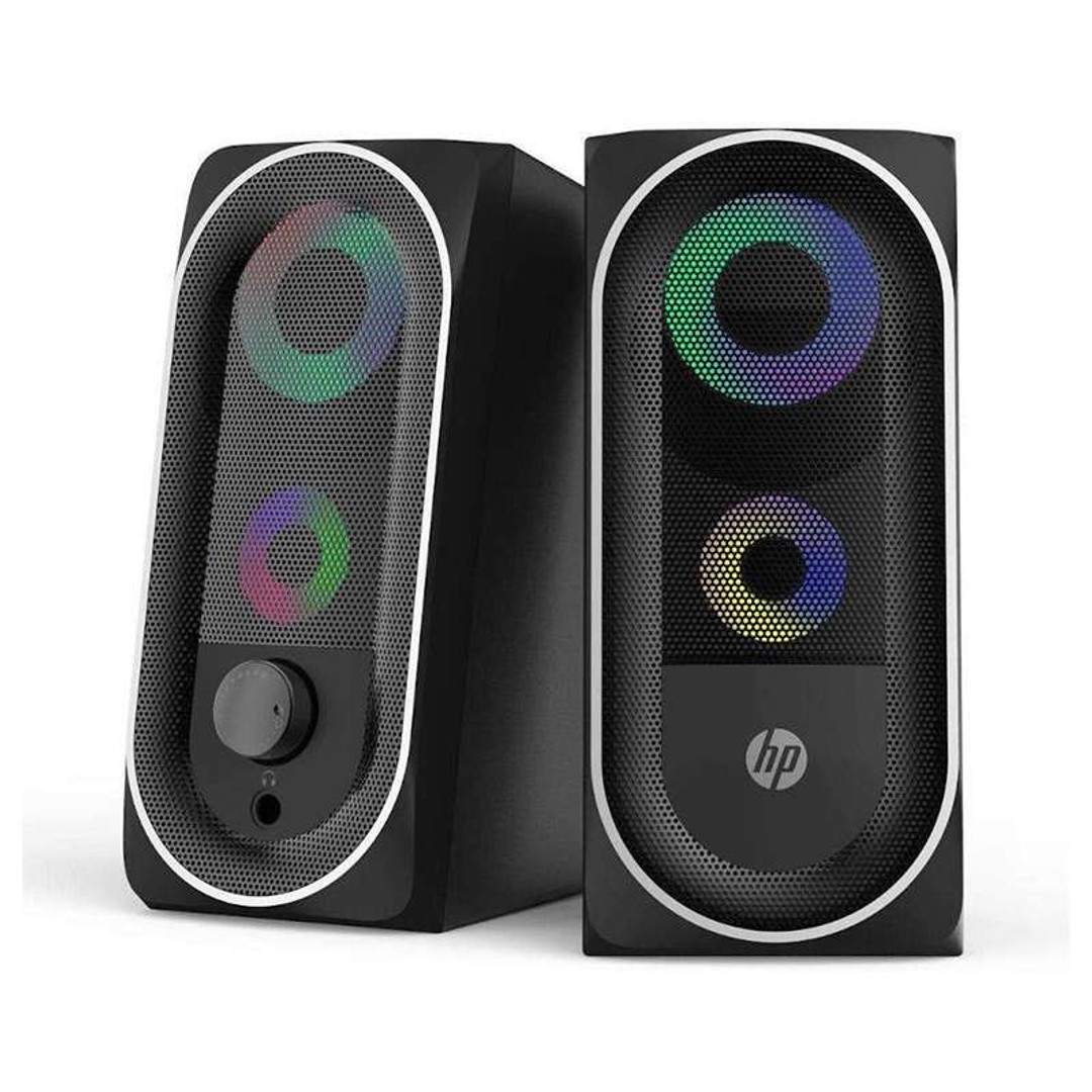 HP DHE6001 Multimedia Speaker - Surging Bass, RGB Streamer Light, Effect USB Powered