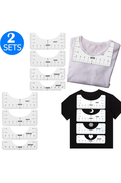 Craft Ruler Tools with Guide Adult Youth Toddler Infant T-Shirt Rulers Centering Printing Tool for Vinyl HTV Heat Press Transfer 2 Pieces T-Shirt Alignment Tools 8 Color Permanent Fabric Marker Pens 