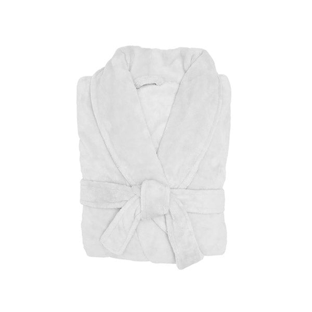 Bambury Microplush Robe Medium Or Large, White, hi-res