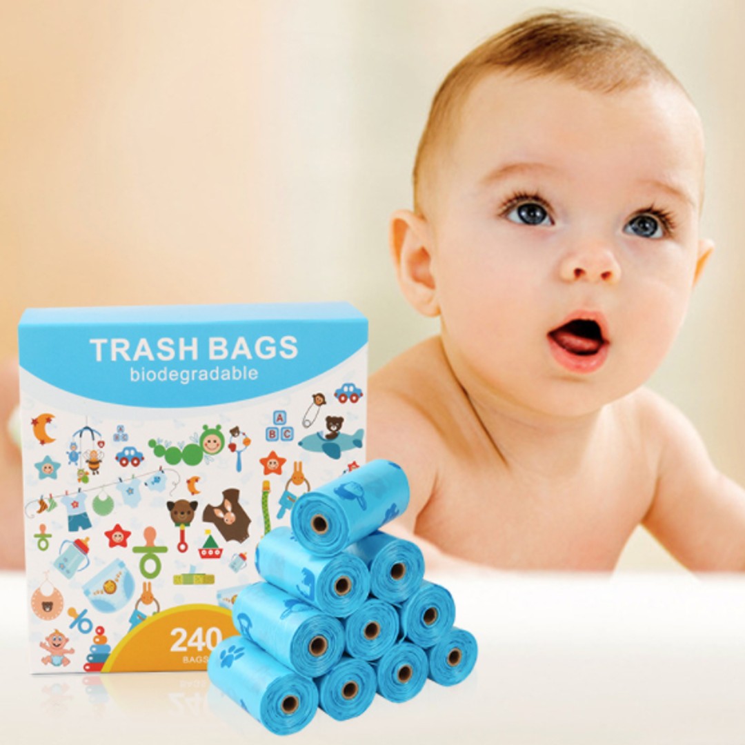 Taylorson Plant-Based Biodegradable Disposable Nappy Trash Bag | Dog Poop Bag (240 bags)