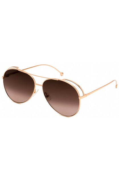 Fendi Avaitor metal Women Sunglasses Gold Copper (HA) / Brown Gradient