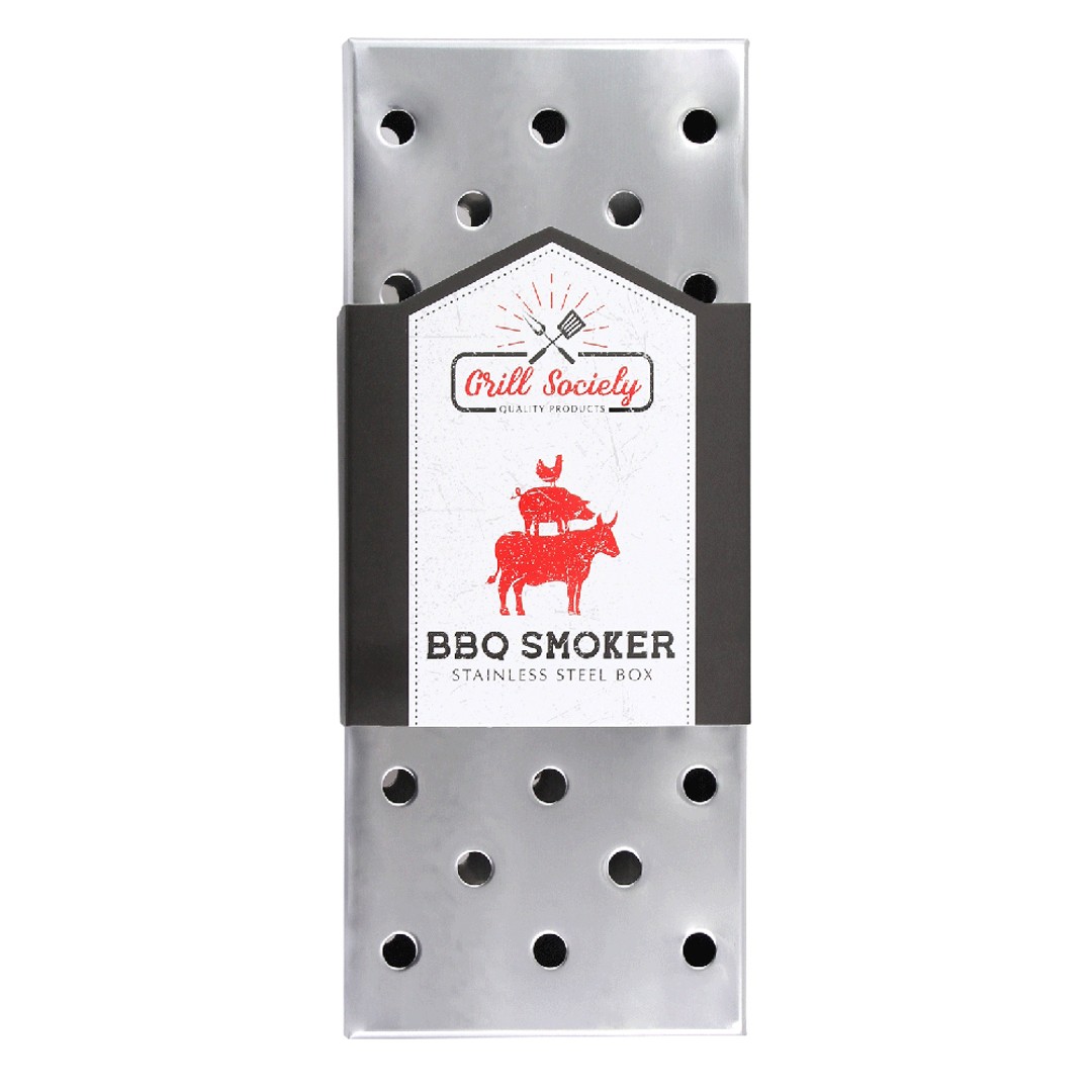 Grill Society 23cm Stainless Steel BBQ Smoker Box Barbecue Smoking Smoke Tool