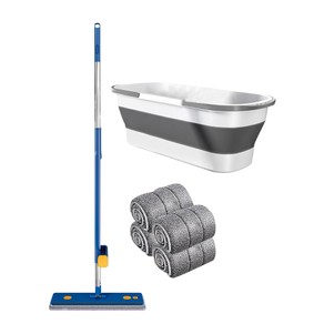 Self-wringing Microfiber Floor Cleaning Mop with Collapsible Bucket-Style 2
