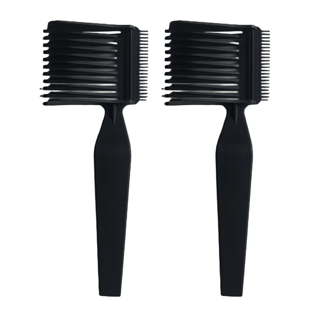 2Pcs Barber Fade Combs Curved Positioning Hair Cutting Comb for Men Salon Styling Black