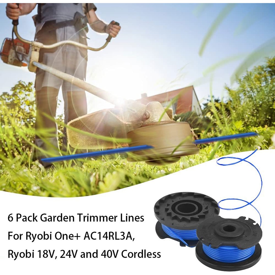 6 Pack Replacement Strimmer Spools Compatible With Ryobi Trimer