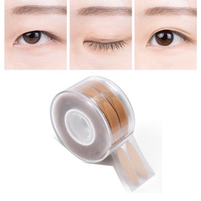 600pcs Brown L Invisible Fiber Double Eyelid Lift Strips Adhesive Stickers Eye