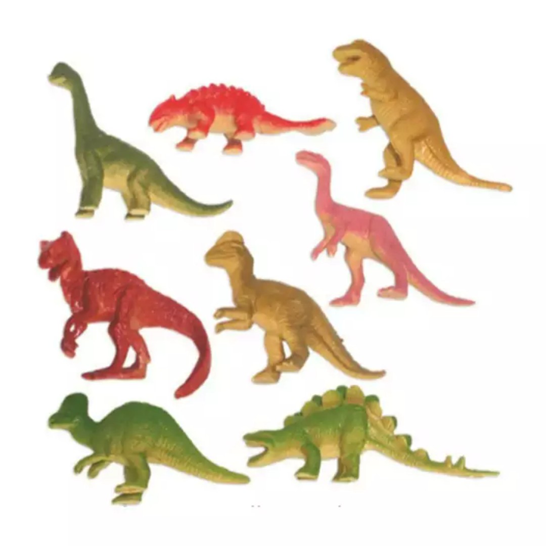 Plastic Dinosaur Cupcake Toppers - 8 Pieces
