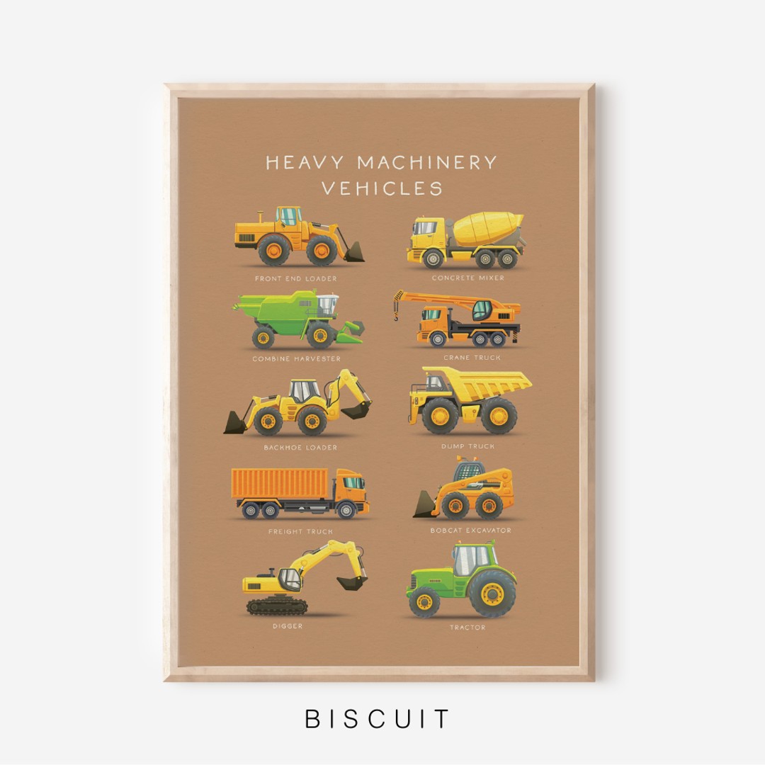 Lapin + Wolf | Heavy Machinery Vehicles | Art Print | UNFRAMED