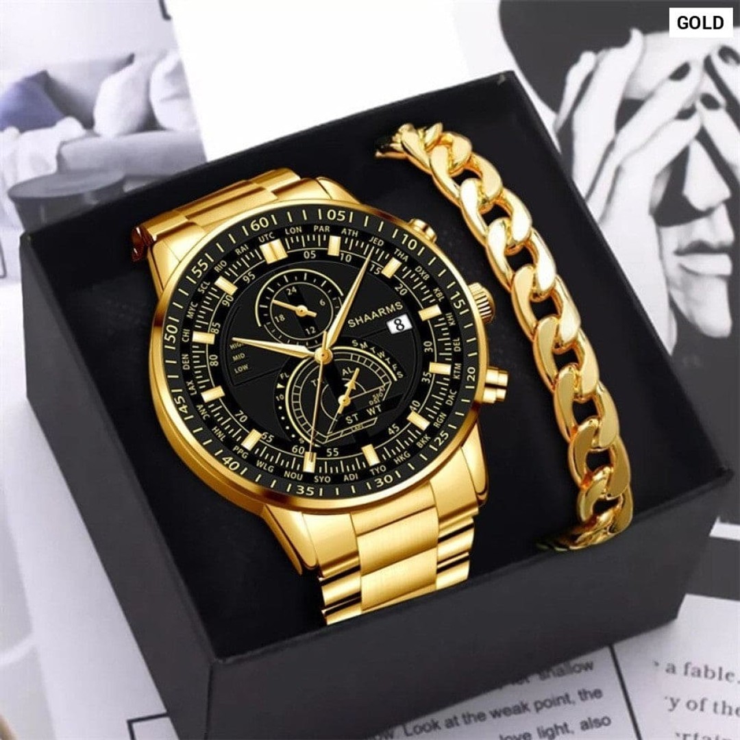 Fashion Mens Stainless Steel Watches Quartz Wristwatch Calendar Luminous Clock Men Business Casual Watch