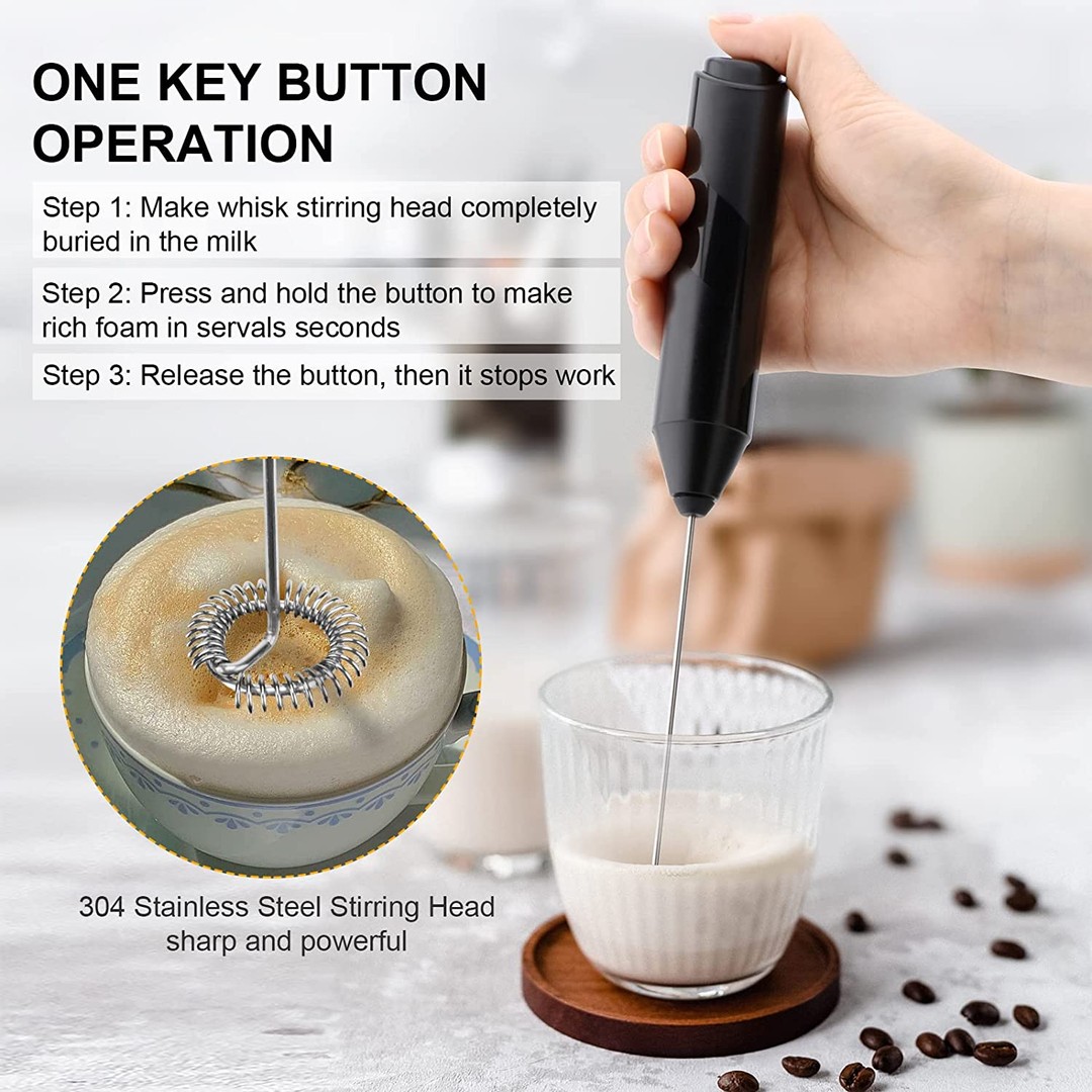Zakka Handheld Electric Milk Frother Drink Coffee Mixer Foam Maker with Stand