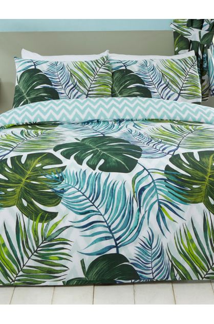 Tropical Palm Leaves Single Duvet Cover, Palm Leaf Duvet Cover