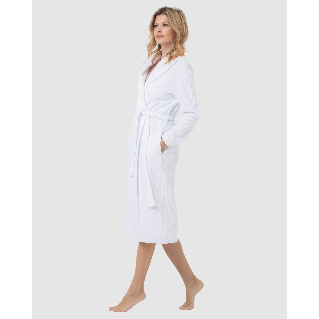 Oh!Zuza Soft Cotton Terry Towelling Robe, White, hi-res
