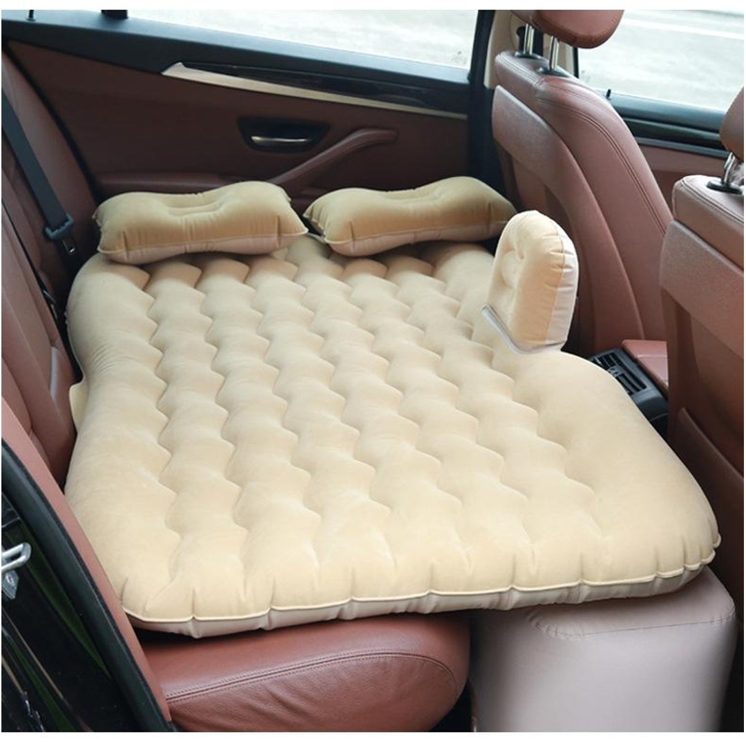 Zakka Portable Travel Inflatable Car SUV RV Truck Minivan Back Seat Air Mattress Bed with Pump Beige