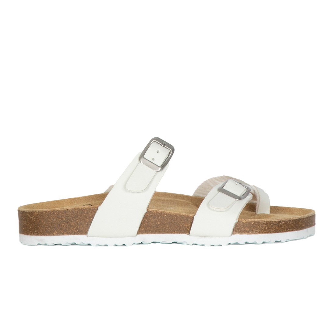 Rachel By Vybe Women's Sandal Slide Dual Strap With Adjustable Buckle