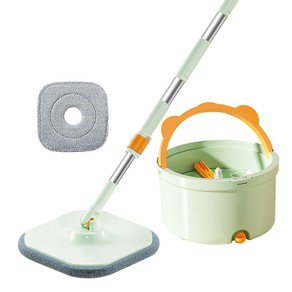 Retractable Spin Mop and Bucket Set with Replacement Microfiber Mop Pad - Set 1