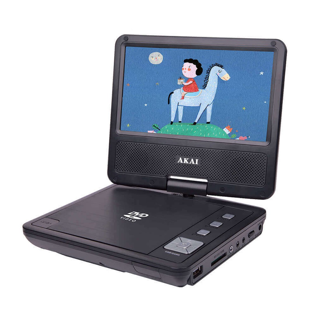 Akai Portable DVD/CD Movie/Music Player 7" Screen Car/Home w/Remote Control BLk