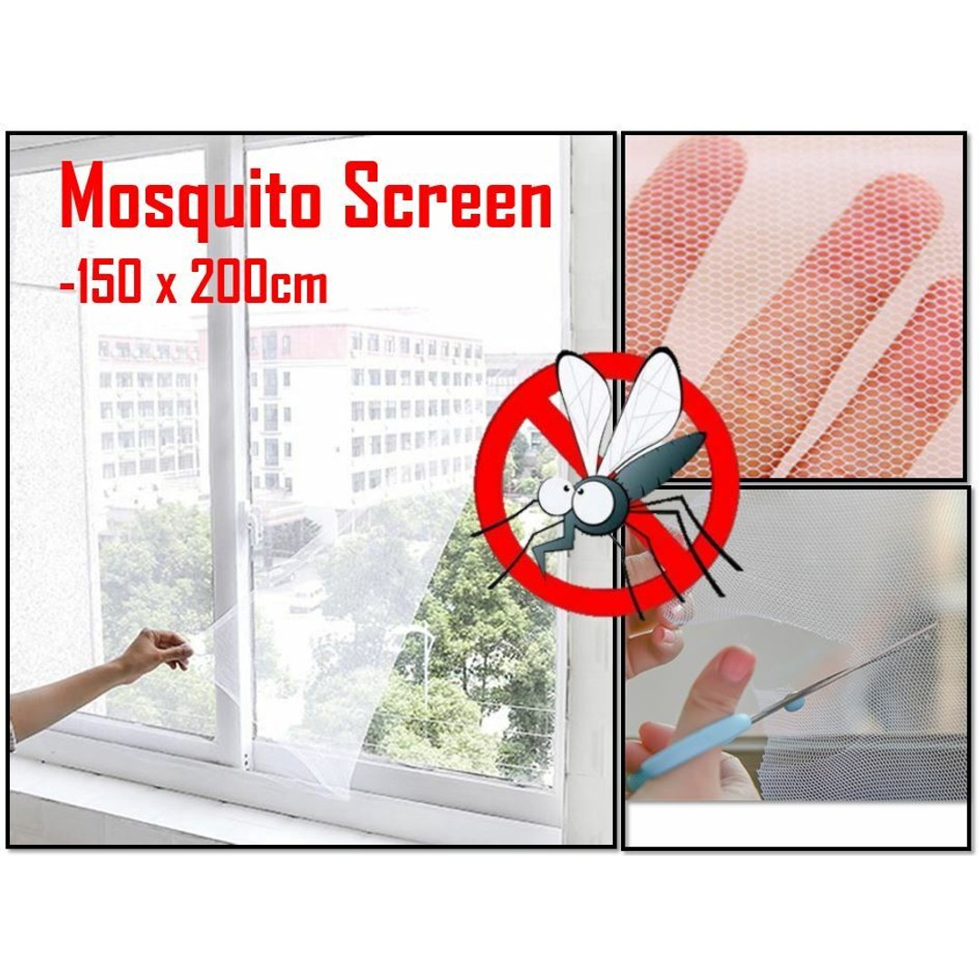 HES WHITE 1.5x2m mosquito Net Flyscreen Bug Mesh Insect Screen Self-adhesive