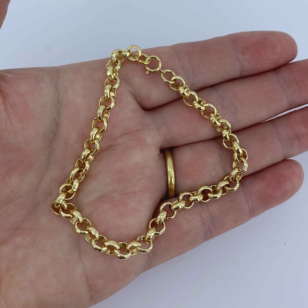 18K Gold Rolo or Belcher 5.7mm wide Chain (Sold per cm)