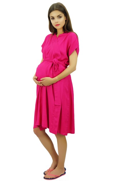 Bimba Maternity Robe Nursing Coverup with Side Shoulder Buttons