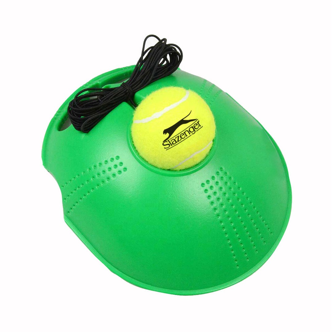 Slazenger Tennis Trainer Practice Rebound Balls Back Base Sport Exercise Green