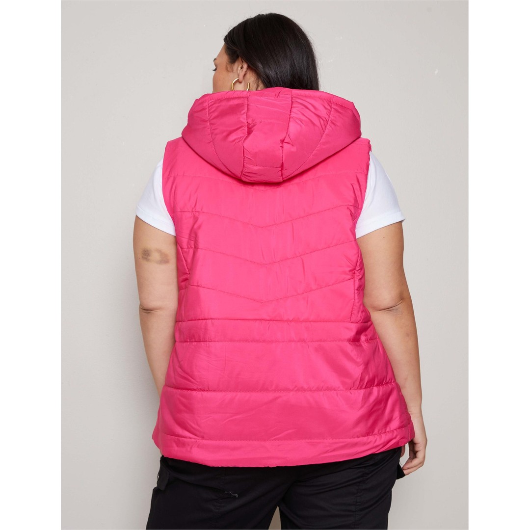 Womens Autograph Puffer Vest - Plus Size, Pink, hi-res