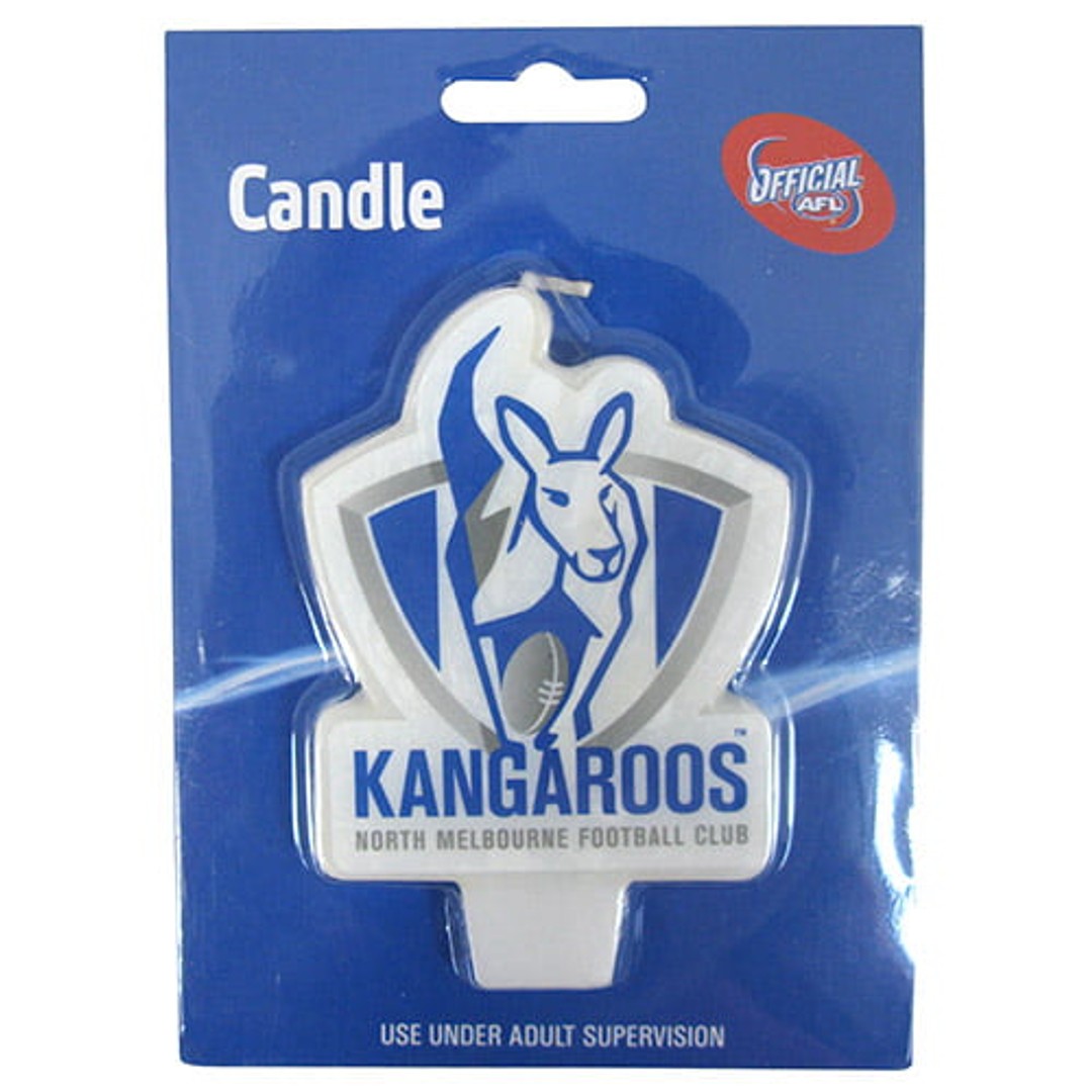 North Melbourne Kangaroos AFL Team Logo Birthday Candle