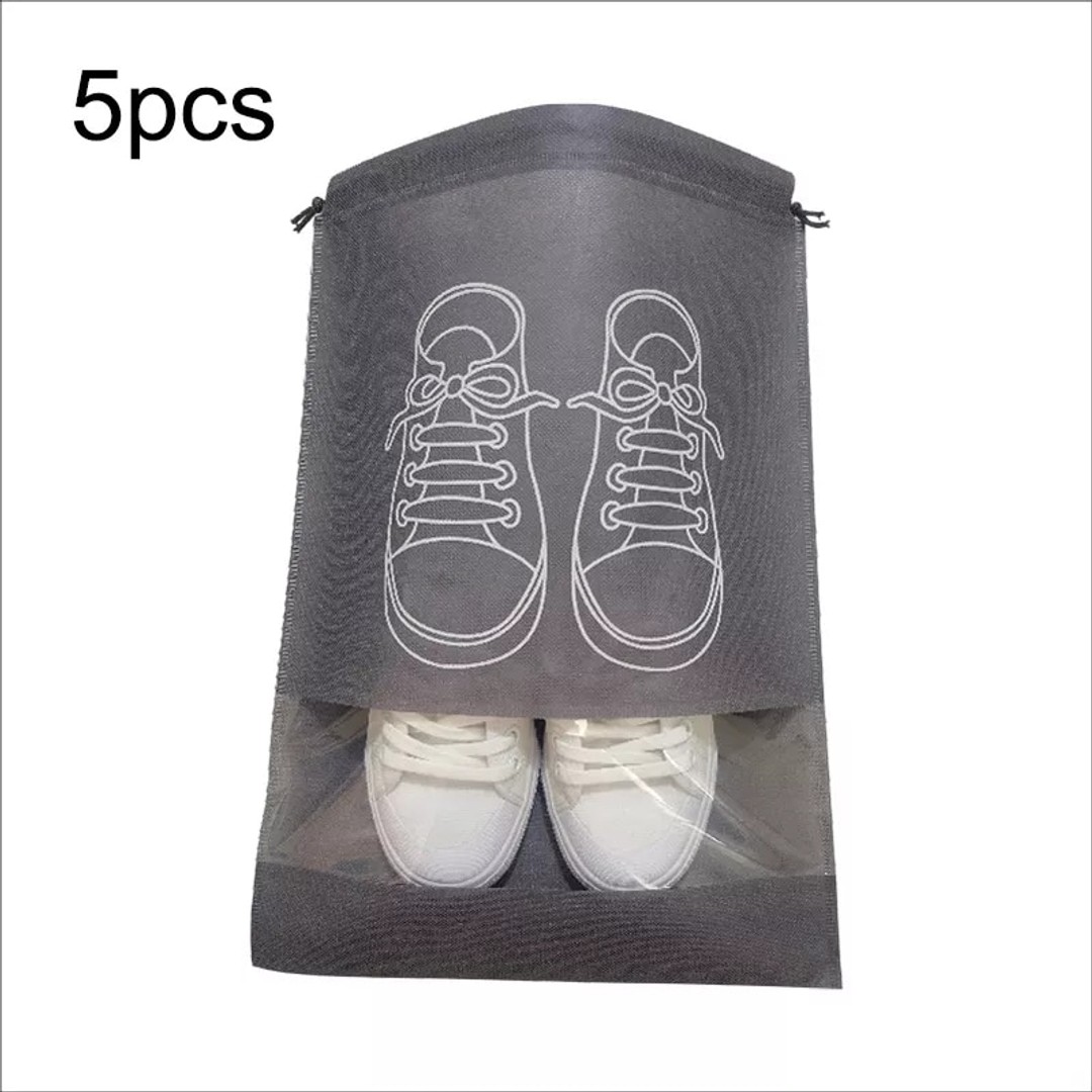 5pcs Shoes Storage Bag Closet Organizer Non-woven Travel Portable Bag Waterproof Pocket Clothing Classified Hanging 