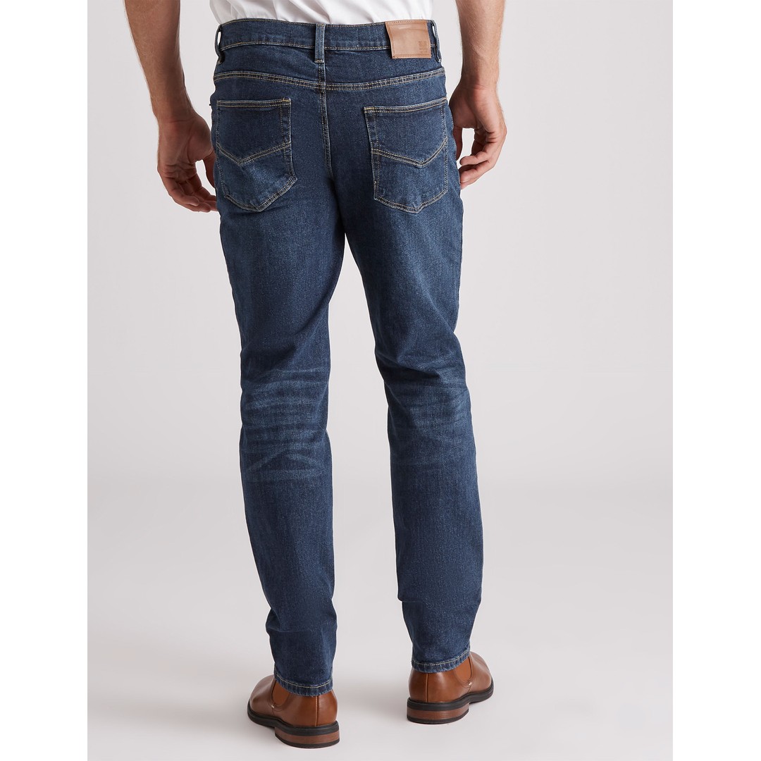 RIVERS - Mens Jeans - Blue Full Length - Solid Cotton Pants - Premium Fashion - All Season - Indigo - Elastane - Slim Leg - Work Wear - Trousers, Blue, hi-res
