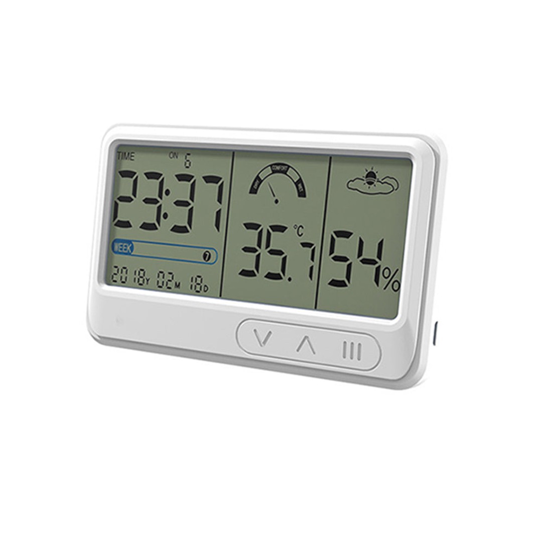 Digital Thermometer Hygrometer Alarm Clock Calendar Indoor Humidity Monitor