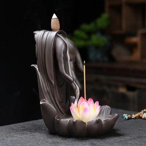 Zakka Backflow Incense Burner Hand Lotus