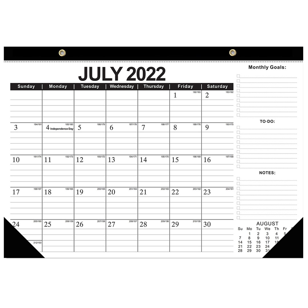 Desk Calendar 18 Monthly Desk Wall Calendar with To do List Notes Content -Black Classic 18 Month English Desk Calendar
