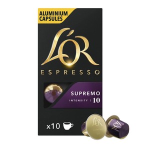 L'OR Espresso Coffee Capsules Supremo 60 Pack - Intensity 10