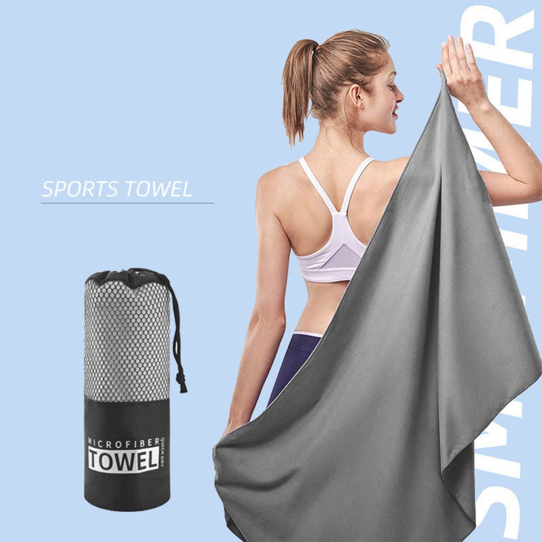 Zakka Quick Drying Microfiber Towel Travel Towel Sports Towel Gym Towel Beach Towel Gray, , hi-res