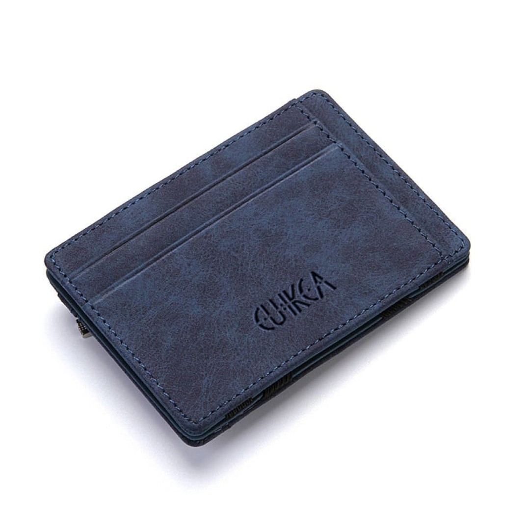 Vibe Geeks 4 Card Slots Ultra Thin Bi-Fold Magic Wallet with Zipper for Men