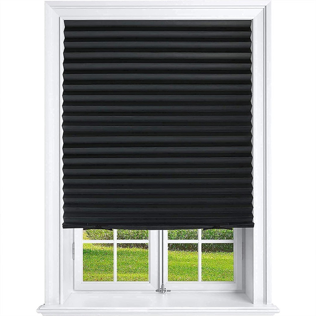 180x60cm Black Window Shades Pleated Blinds Light Blocking Pleated Shades