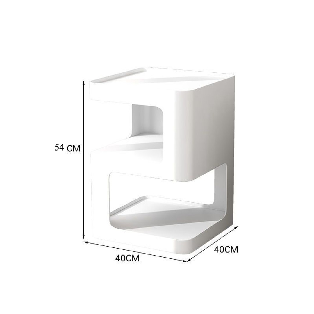Modern Creative Design Bedside Table-White, As shown, hi-res