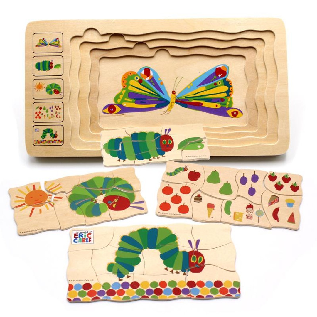 Taylorson Eric Carle - Very Hungry Caterpillar 4-in-1 Wooden Puzzles