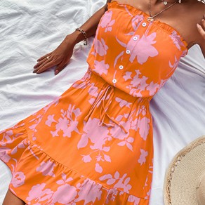 Womens Off Shoulder Summer Dresses Floral Mini Dress Beach Boho Party Sundress