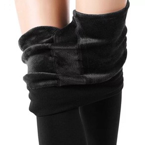 2X Women Elastic Thermal Leggings Winter Warm Legging Fleece Lined Legging Black