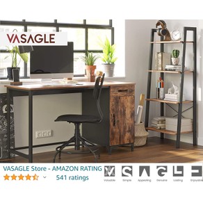 VASAGLE Computer Desk with Drawer and Cabinet for Home Office