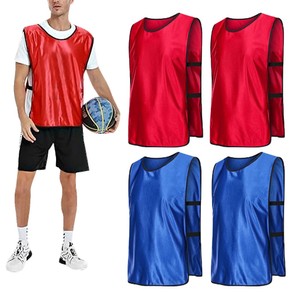 8-Piece Adult Scrimmage Training Vest Team Training Bibs Pinnies for Team Sports Games - Dark Blue+Red