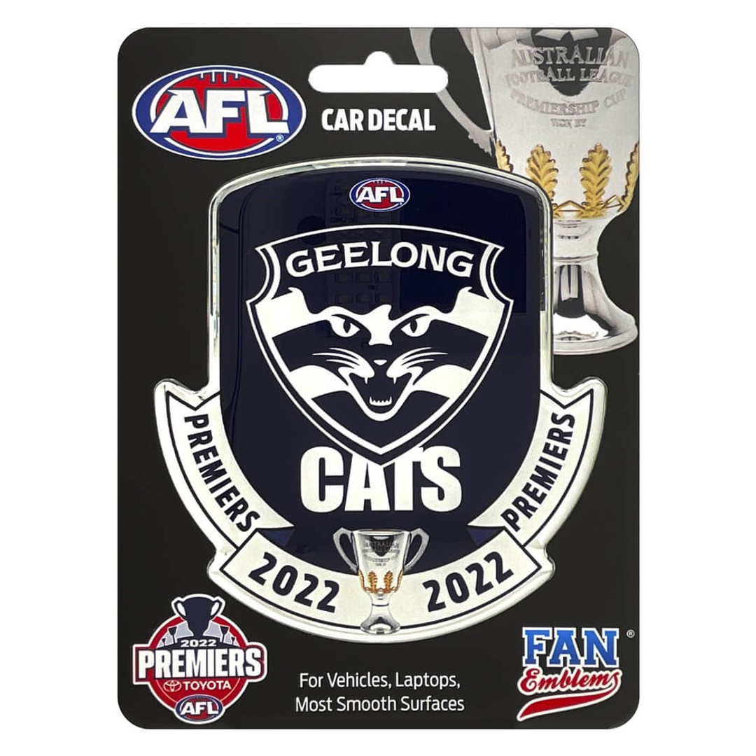 Fan Emblems - AFL: Geelong 2022 Premiership Logo Decal, Blue, hi-res