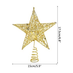 Gold Glitter Christmas Tree Top Iron Star Christmas Decorations For Home Xmas Tree Ornaments Navidad